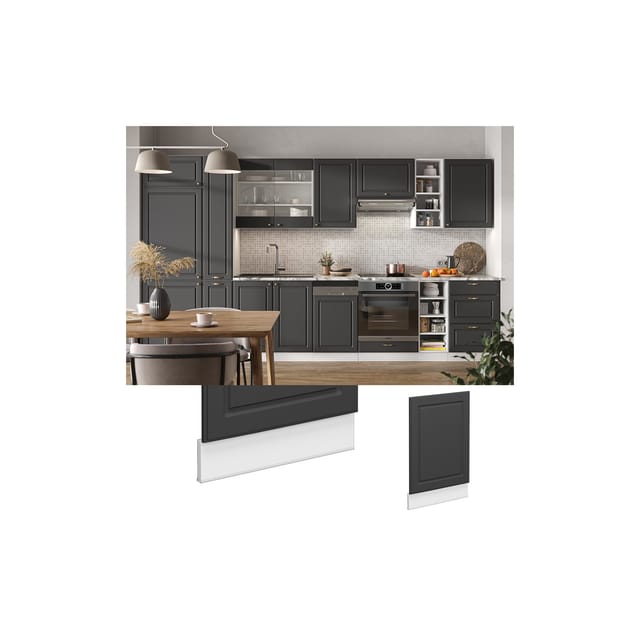 Vicco Frontblende Fame-Line Anthrazit-Gold/Weiß 45 cm ohne Arbeitsplatte