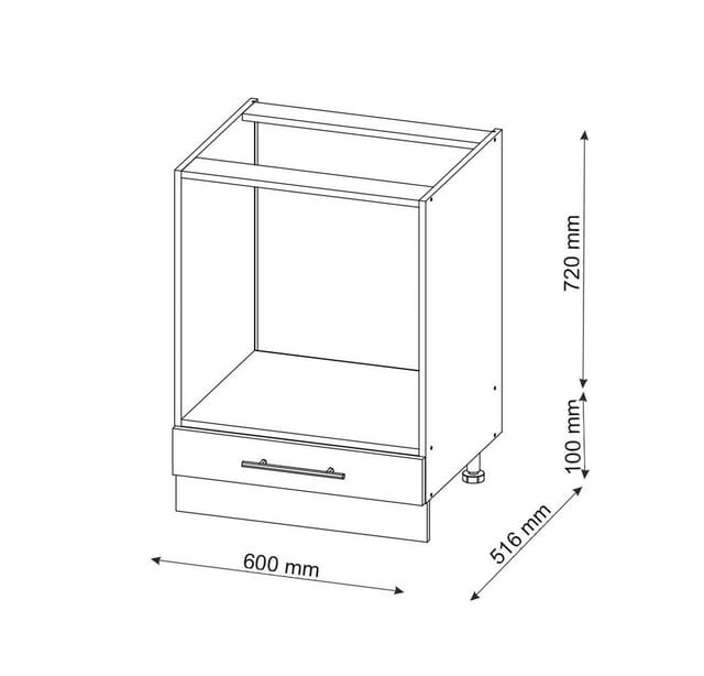 Vicco Herdumbauschrank Fame-Line Anthrazit-Gold/Weiß 60 cm ohne Arbeitsplatte