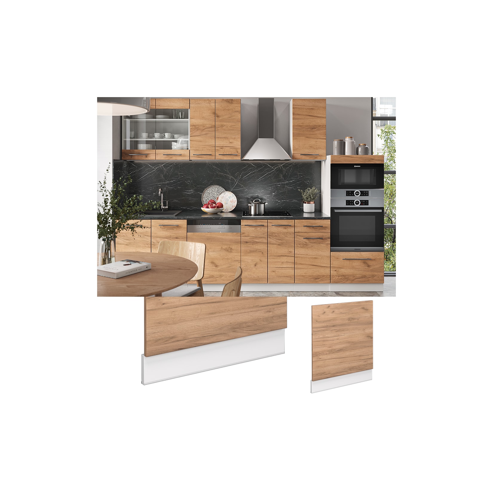 Vicco Frontblende Fame-Line Goldkraft Eiche/Weiß 60 cm ohne Arbeitsplatte