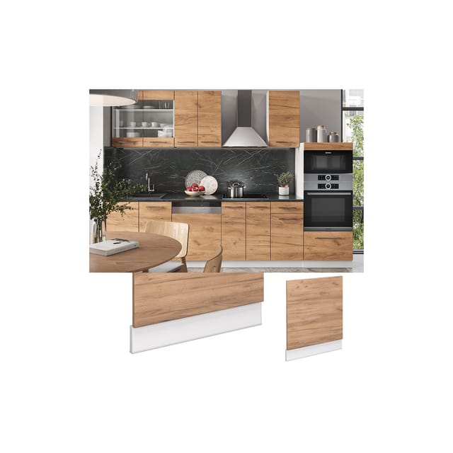 Vicco Frontblende Fame-Line Goldkraft Eiche/Weiß 60 cm ohne Arbeitsplatte