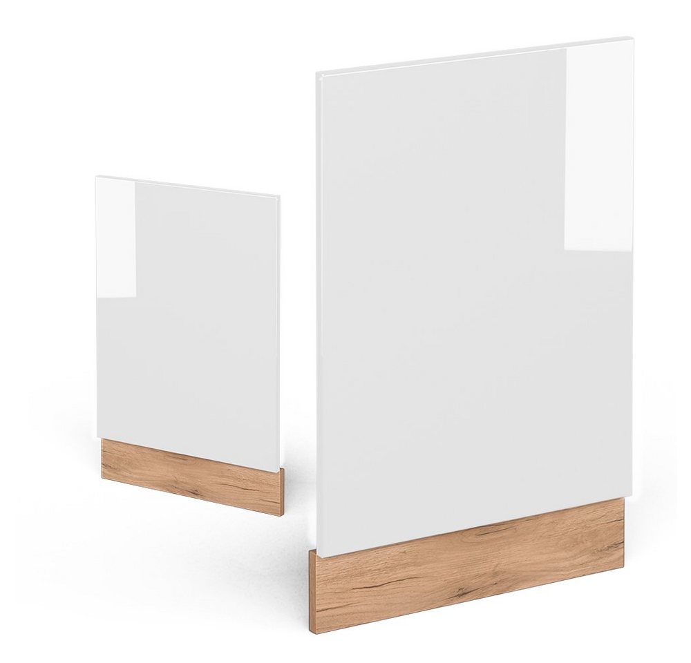 Vicco Frontblende R-Line Weiß Hochglanz/Goldkraft Eiche 45 cm ohne Arbeitsplatte Bild 4