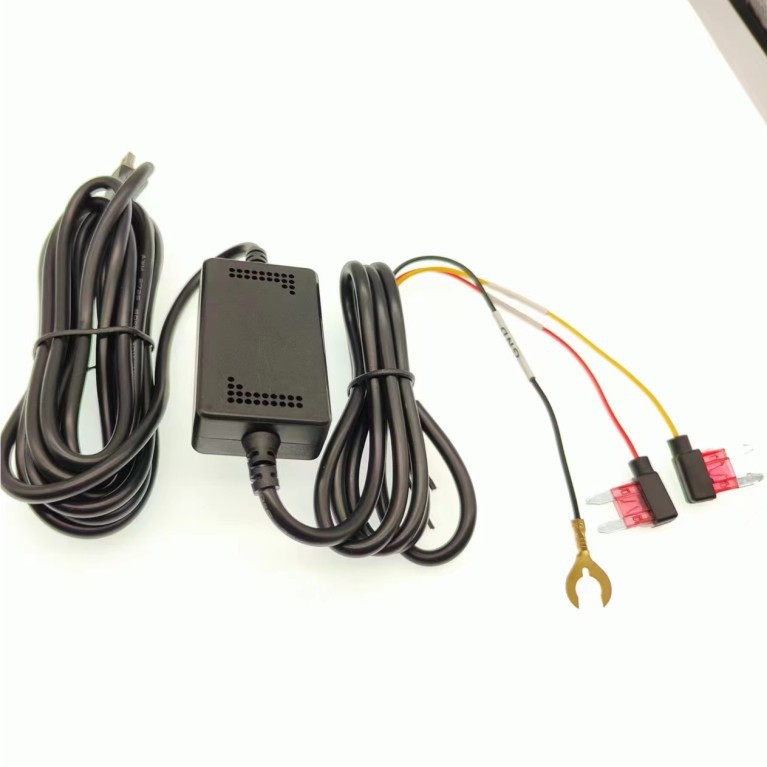 Tachographen-festverdrahtungsset, Usb-c-stromkabel, Usb-festverdrahtungsset Für Fahrzeuge, 12v/24v Auf 5v Abwärtswandler Mit Flaschenschutz, Parküberwachungsleitung