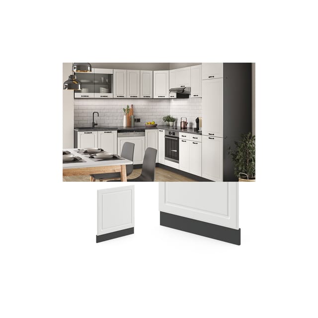 Vicco Frontblende R-Line Weiß Landhaus/Anthrazit 60 cm ohne Arbeitsplatte