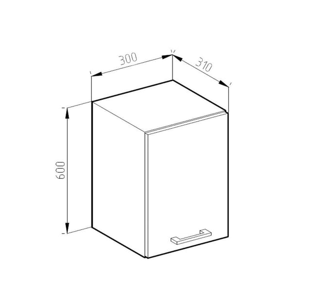 Vicco Hängeschrank R-Line Hängender Küchenschrank Weiß Hochglanz/Anthrazit 30 cm