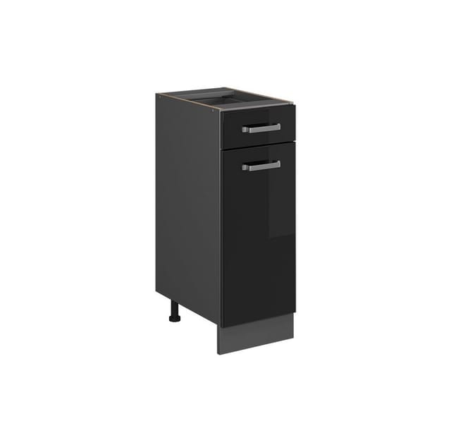 Vicco Küchenunterschrank R-Line Schwarz Hochglanz/Anthrazit 30 cm ohne Arbeitsplatte