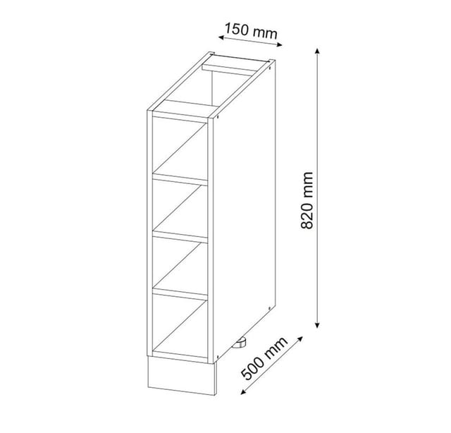 Vicco Küchenregal Fame-Line Goldkraft Eiche/Goldkraft Eiche 15 cm ohne Arbeitsplatte
