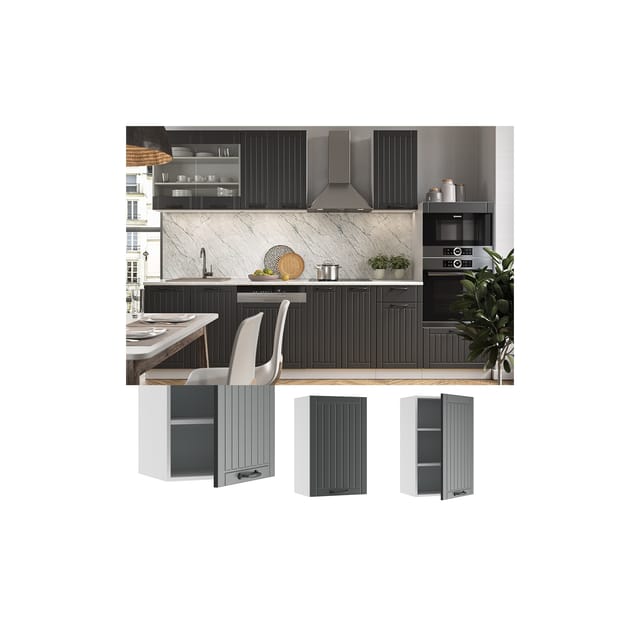 Vicco Hängeschrank Fame-Line Hängender Küchenschrank Anthrazit/Weiß 45 cm