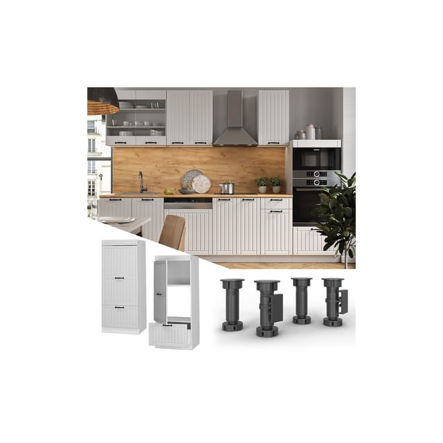 Vicco Mikrowellenschrank Fame-Line Küchenregal für die Mikrowelle Weiß Landhaus/Weiß 60 cm