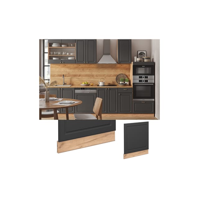 Vicco Frontblende Fame-Line Anthrazit-Gold/Goldkraft Eiche 60 cm ohne Arbeitsplatte