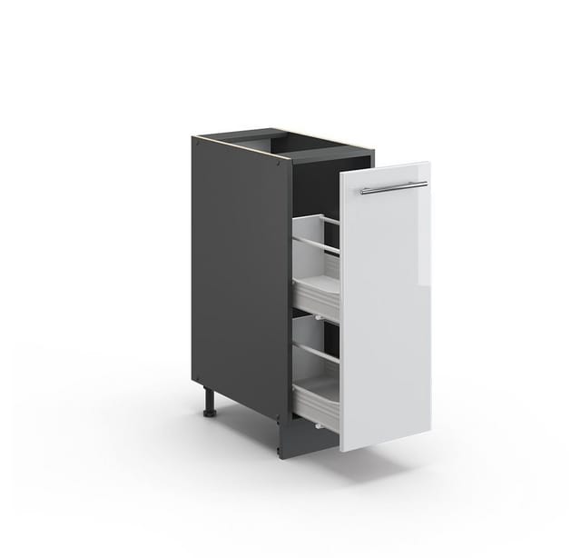 Vicco Apothekerschrank Fame-Line Weiß Hochglanz/Anthrazit 30 cm ohne Arbeitsplatte