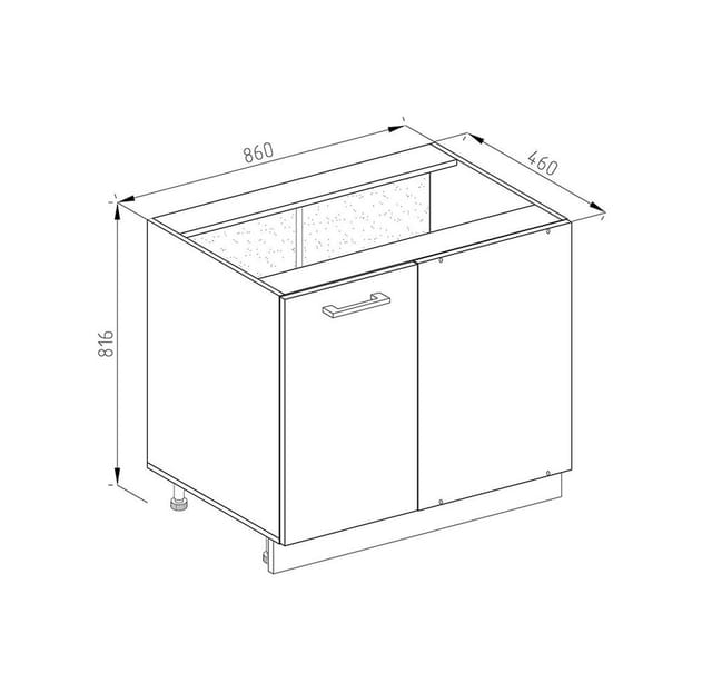 Vicco Eckunterschrank R-Line Küchen Eckschrank Sonoma/Weiß 86 cm ohne Arbeitsplatte
