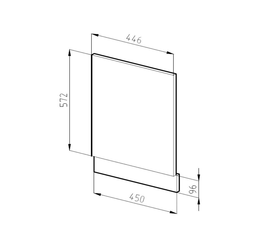 Vicco Frontblende R-Line Weiß Hochglanz/Anthrazit 45 cm ohne Arbeitsplatte Bild 2