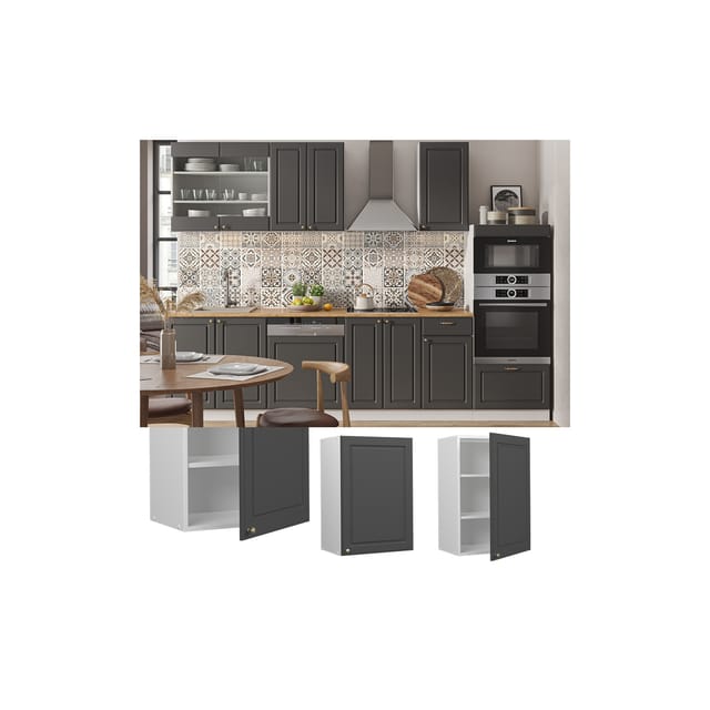 Vicco Hängeschrank Fame-Line Hängender Küchenschrank Anthrazit-Gold/Weiß 50 cm
