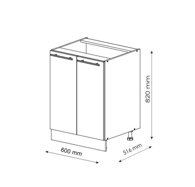 Vicco Küchenunterschrank Fame-Line Bordeaux Hochglanz/Goldkraft Eiche 60 cm ohne Arbeitsplatte