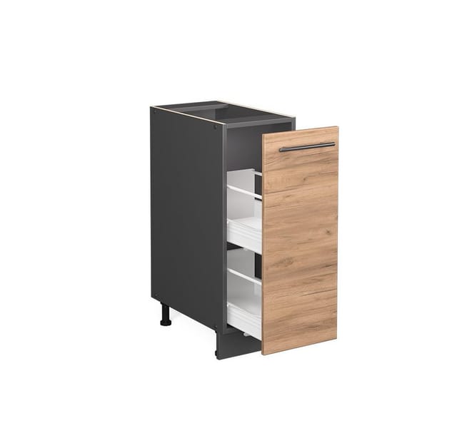 Vicco Apothekerschrank Fame-Line Goldkraft Eiche/Anthrazit 30 cm ohne Arbeitsplatte