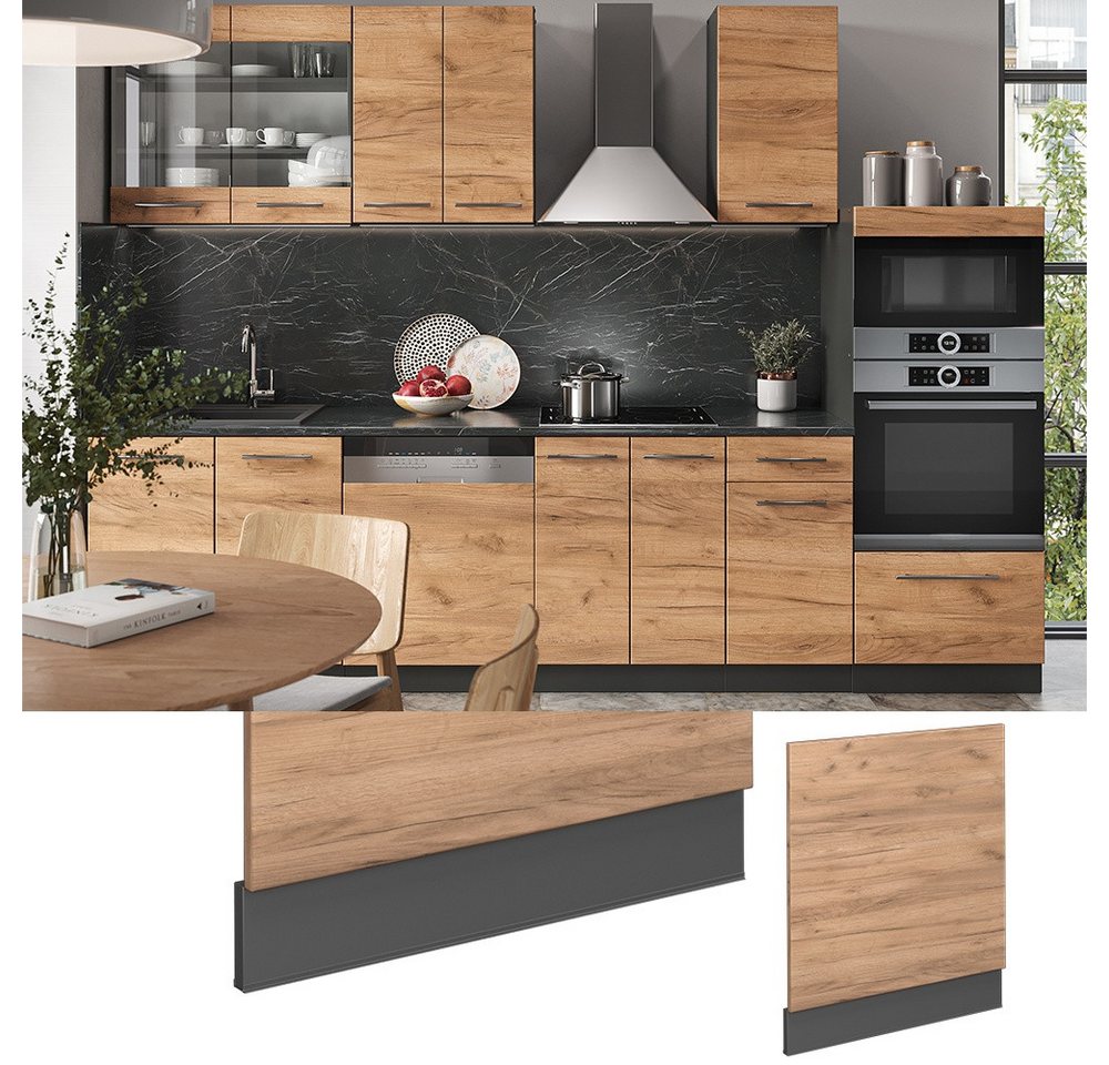 Vicco Frontblende Fame-Line Goldkraft Eiche/Anthrazit 60 cm ohne Arbeitsplatte Bild 3