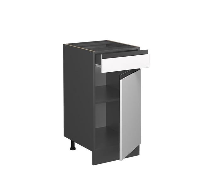 Vicco Küchenunterschrank R-Line Weiß/Anthrazit 40 cm J-Shape ohne Arbeitsplatte