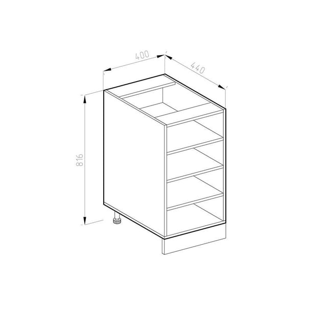 Vicco Küchenregal R-Line Anthrazit/Anthrazit 40 cm ohne Arbeitsplatte