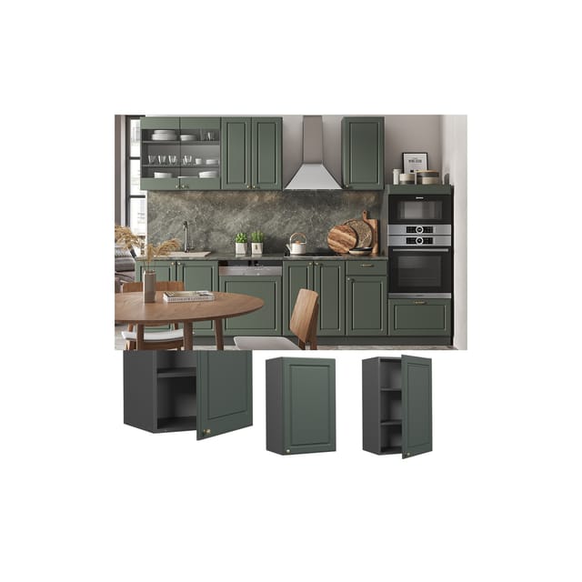 Vicco Hängeschrank Fame-Line Hängender Küchenschrank Grün-Gold Landhaus/Anthrazit 45 cm