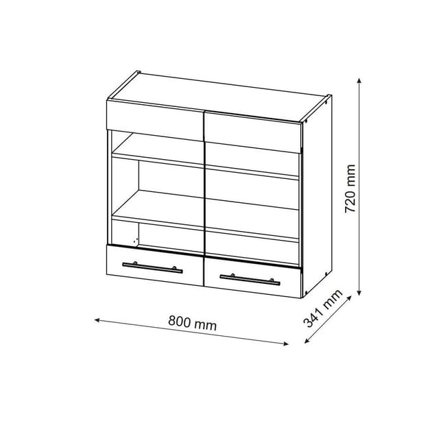 Vicco Küchenglasschrank Fame-Line Glashängeschrank Grün-Gold Landhaus/Anthrazit 80 cm