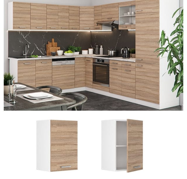 Vicco Hängeschrank R-Line Hängender Küchenschrank Sonoma/Weiß 40 cm