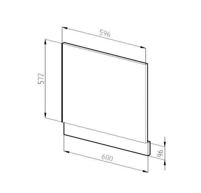 Vicco Frontblende R-Line Weiß Hochglanz/Anthrazit 60 cm ohne Arbeitsplatte