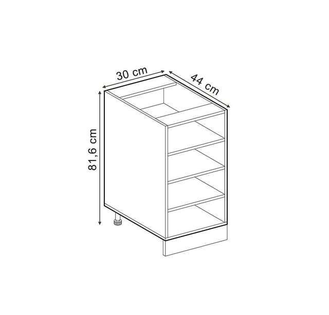 Vicco Küchenregal R-Line Offener Küchenschrank Weiß 30 cm ohne Arbeitsplatte