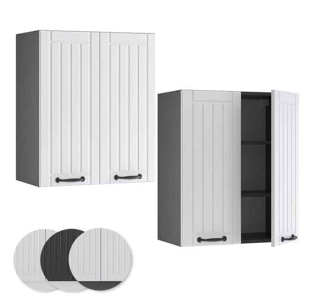 Vicco Hängeschrank Fame-Line Hängender Küchenschrank Weiß Landhaus/Anthrazit 60 cm
