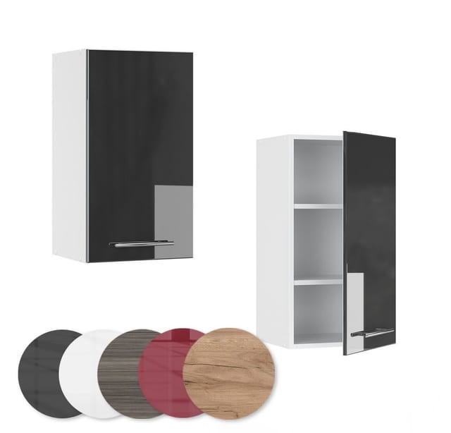 Vicco Hängeschrank Fame-Line Hängender Küchenschrank Anthrazit Hochglanz/Weiß 40 cm