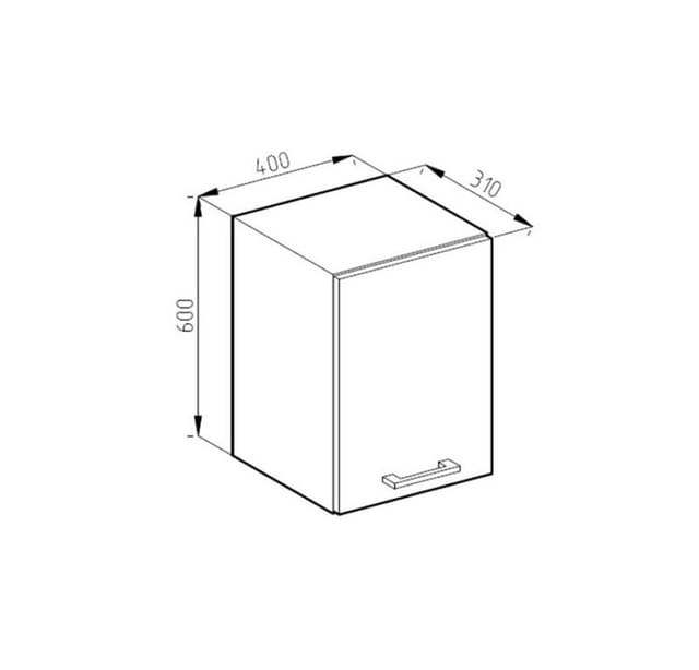 Vicco Hängeschrank R-Line Hängender Küchenschrank Goldkraft Eiche/Anthrazit 40 cm
