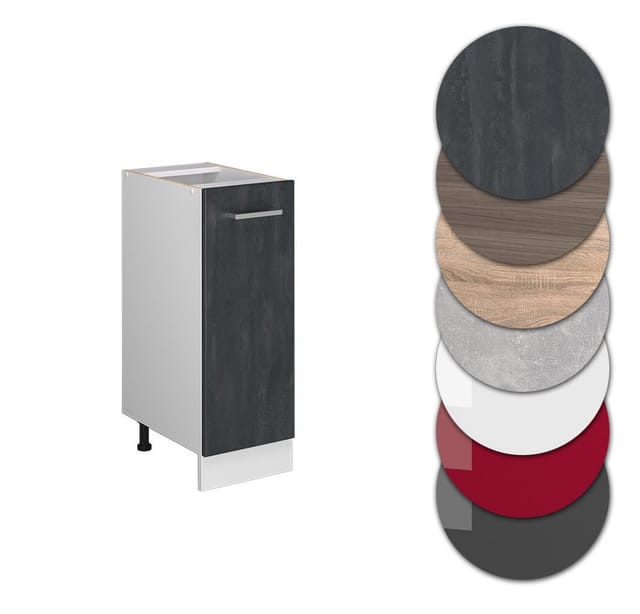 Vicco Apothekerschrank R-Line Medizinschrank für die Küche Schwarz Beton 30 cm ohne Arbeitsplatte