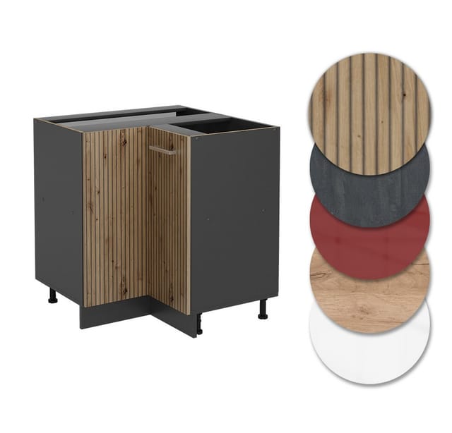 Vicco Eckunterschrank R-Line Artisan-Eiche/Anthrazit 76 cm ohne Arbeitsplatte