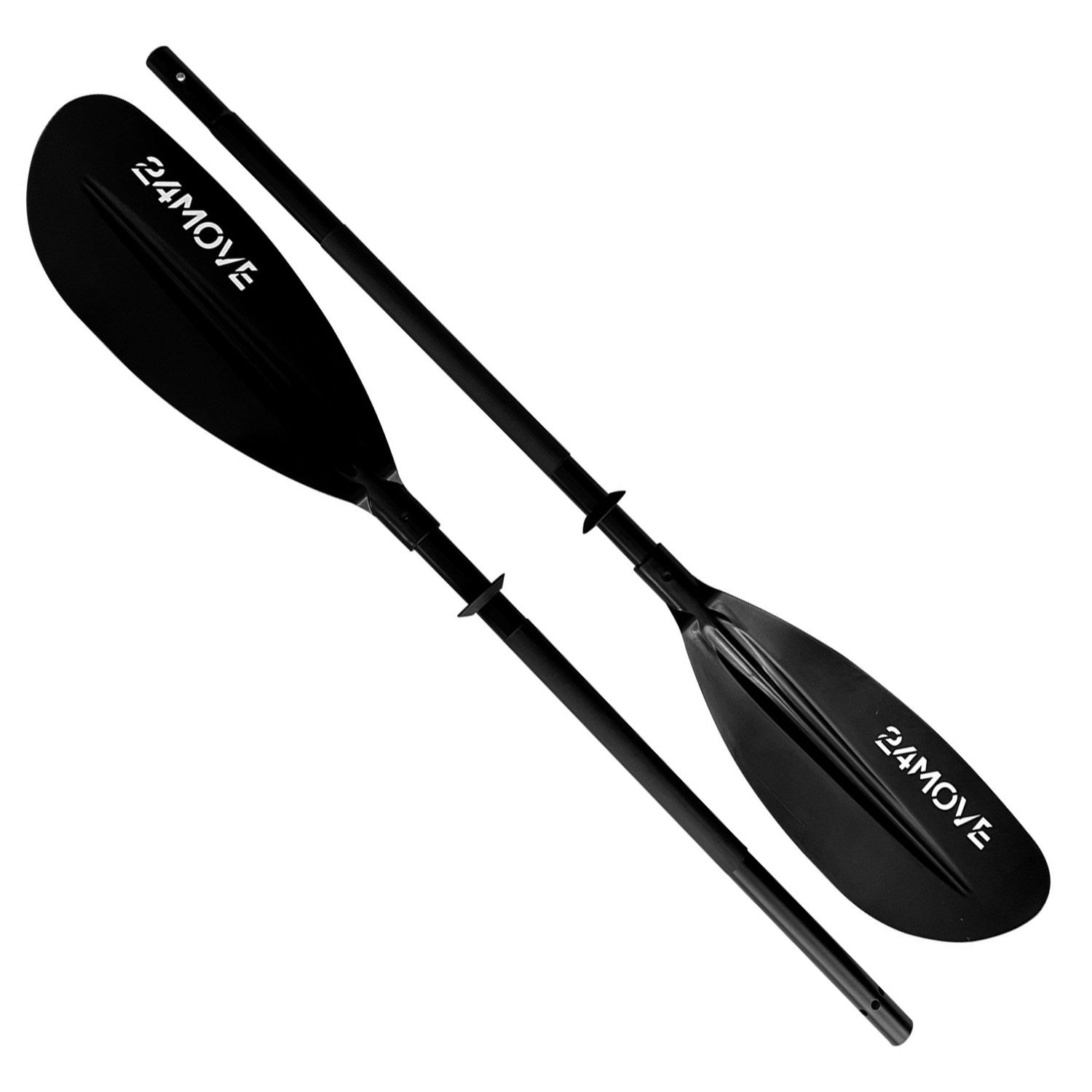 24MOVE Doppelpaddel Aluminium Paddel Stand-Up Paddling Kajak 220CM Verstellbar Schwarz