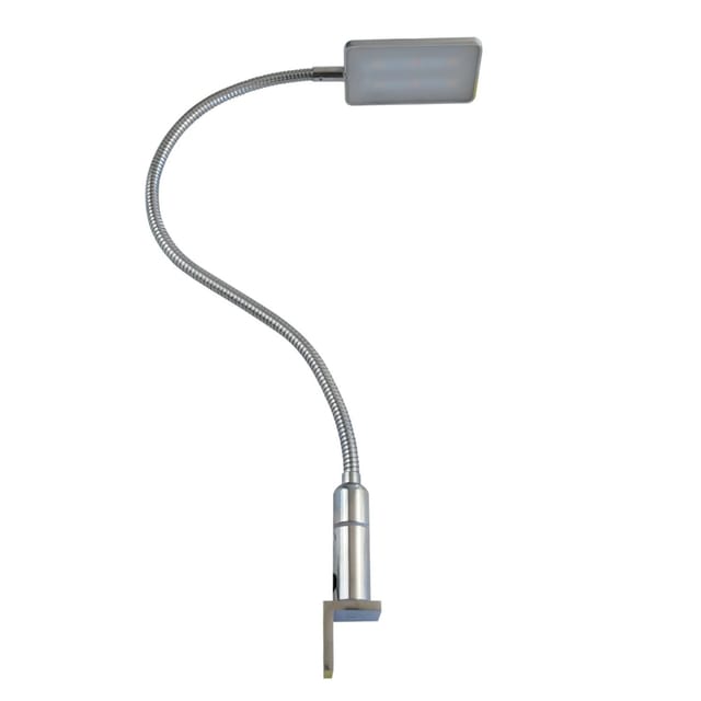 kalb LED Bettleuchte 4W Dimmbar Warmweiß Leseleuchte Flexibler Schwanenhals 1er Set Chrom