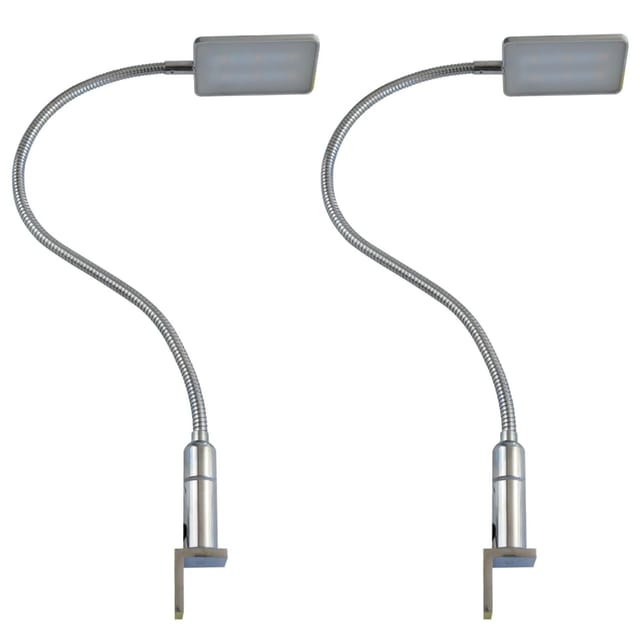 kalb LED Bettleuchte 4W Dimmbar Warmweiß Leseleuchte Flexibler Schwanenhals 2er Set Chrom