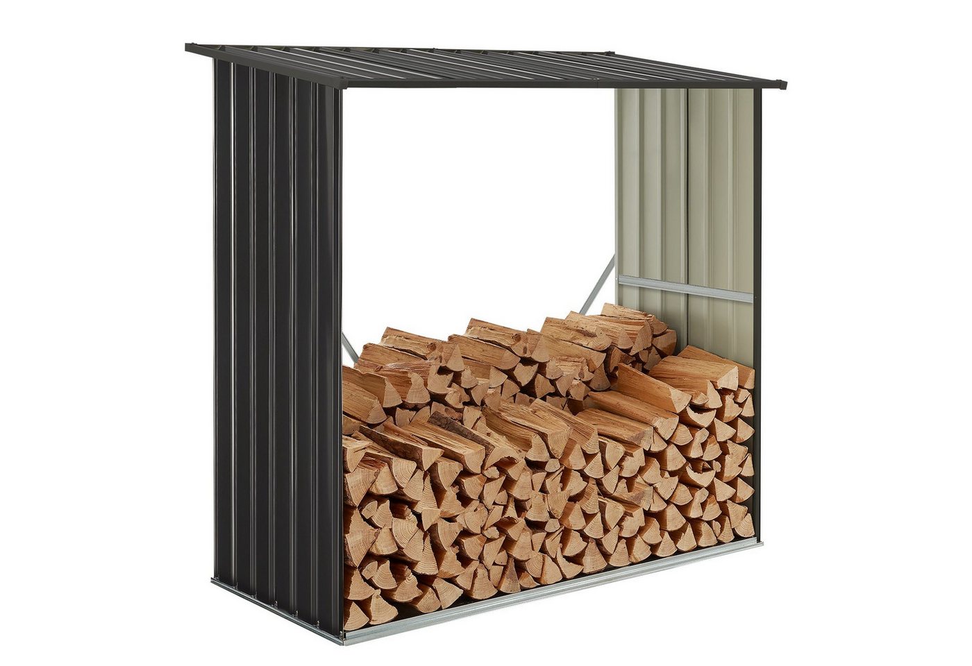 Juskys Holzunterstand Enno aus Stahl Grau Bild 5