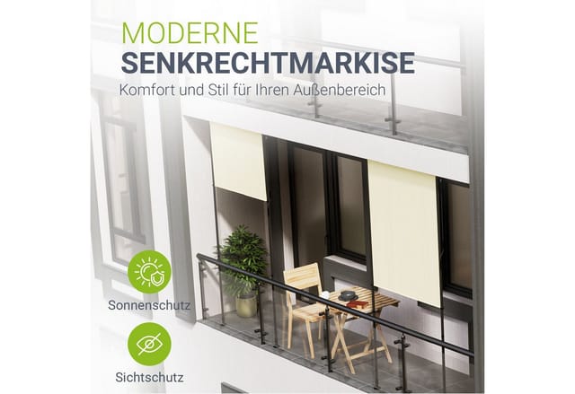 Juskys Senkrechtmarkise Barbados 120 x 310 cm Beige