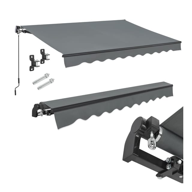 Juskys Gelenkarmmarkise 400 x 300 cm Grau