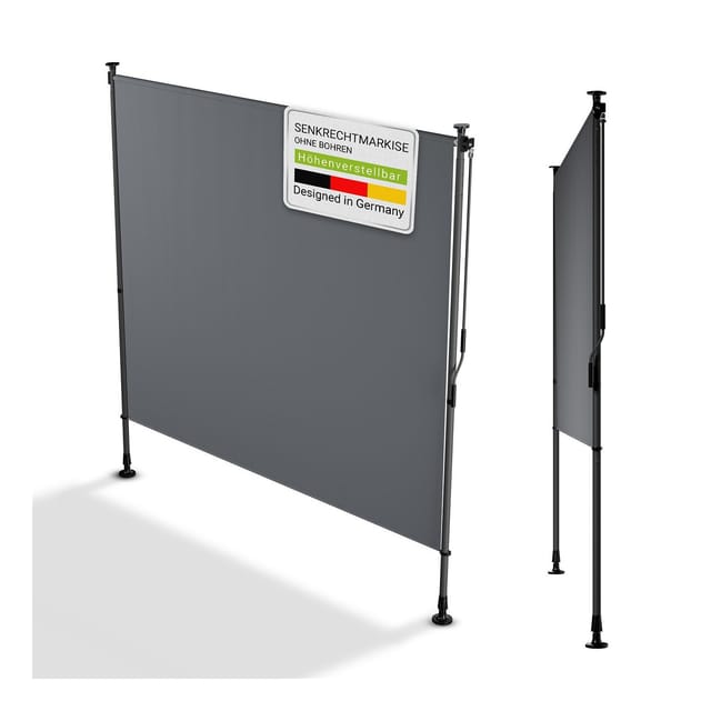 Juskys Senkrechtmarkise Barbados 200 x 310 cm Grau
