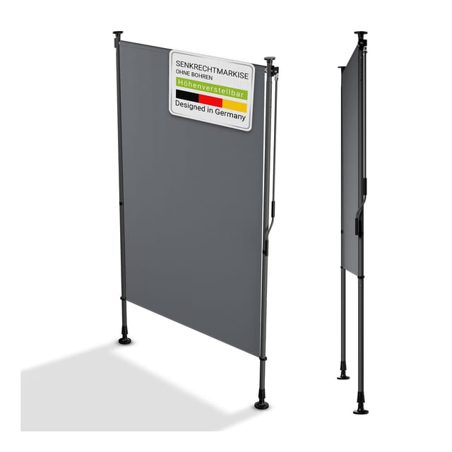 Juskys Senkrechtmarkise Barbados 120 x 310 cm Grau