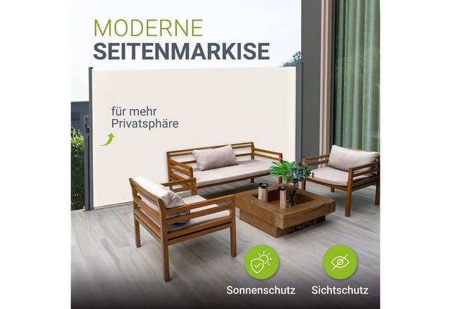 Juskys Seitenmarkise Dubai 300 x 200 cm Beige