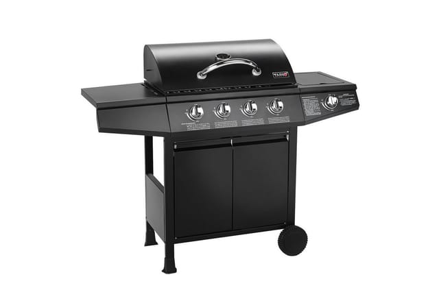 Taino Basic 4+1 Gasgrill BBQ Grillwagen 4 Edelstahl Brenner Seitenkocher TÜV Grill