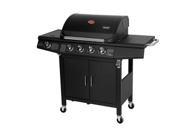 Taino Red 4+1 Gasgrill Grillwagen BBQ Edelstahl-Brenner Gas-Grill Schwarz