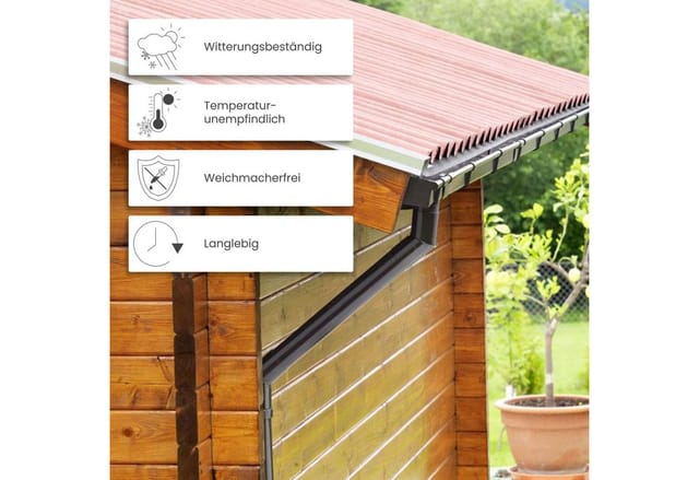 Inefa Rinnenboden Links PVC NW 68 Kastenrinne Grau Abdichtung Dachrinne