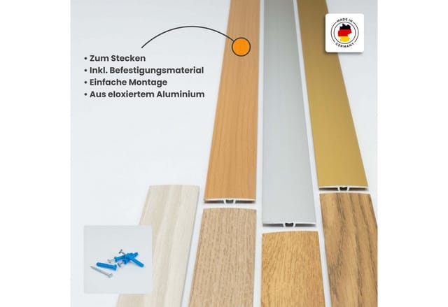 Dalsys Übergangsprofil Flach 90cm x 35mm inkl. Befestigung Champagner