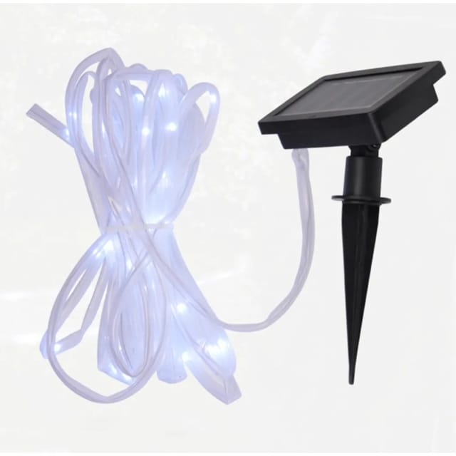 Jardinion Solarlichterkette LED 7m Gartenlichterkette Transparent