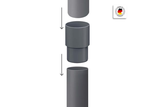 Inefa Fallrohrverbinder PVC DN 50 Anthrazit Verbindungselement Fallrohr