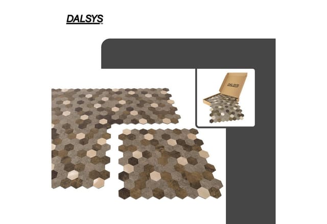 Dalsys Selbstklebende Fliesen 0,88m² 11 Stück Hexagon Braun Mix Gold