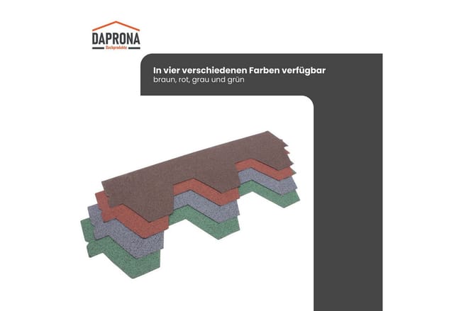 Daprona Dachschindeln Hexagonal Muster 20x 1m x 32cm Bitumen Braun