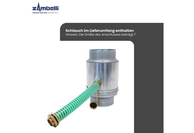 Zambelli Regenwassersammler Ø 100mm inkl. Schlauchanschluss Silber